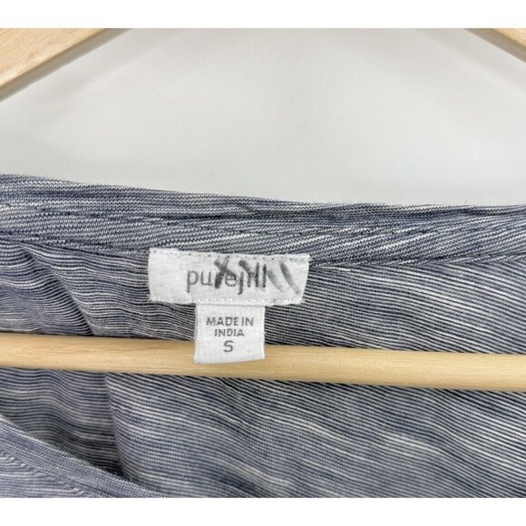 J.Jill Purejill Heathered Blue Long Sleeve Shark Bite Hem T-Shirt Top Sz S, Boho - Picture 4 of 9